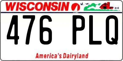 WI license plate 476PLQ