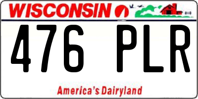 WI license plate 476PLR