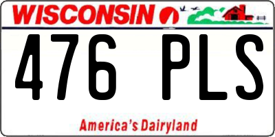 WI license plate 476PLS