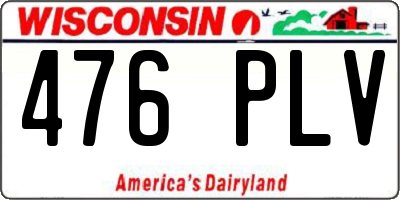 WI license plate 476PLV