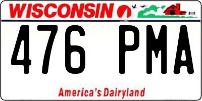 WI license plate 476PMA