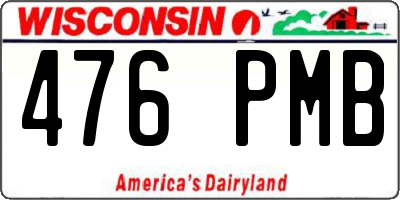 WI license plate 476PMB
