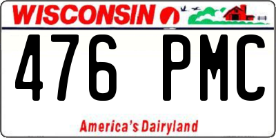 WI license plate 476PMC