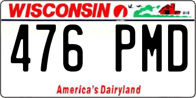 WI license plate 476PMD
