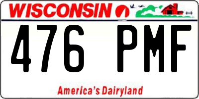 WI license plate 476PMF