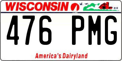 WI license plate 476PMG