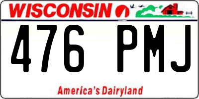 WI license plate 476PMJ