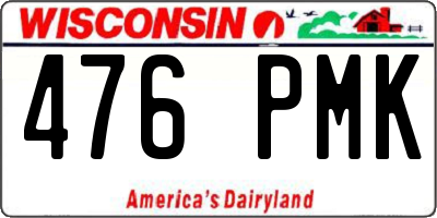 WI license plate 476PMK