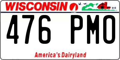 WI license plate 476PMO