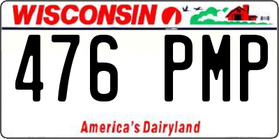 WI license plate 476PMP