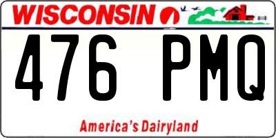WI license plate 476PMQ