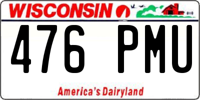 WI license plate 476PMU
