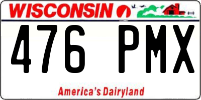 WI license plate 476PMX