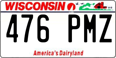 WI license plate 476PMZ