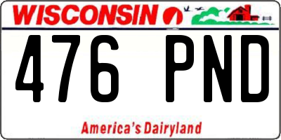 WI license plate 476PND