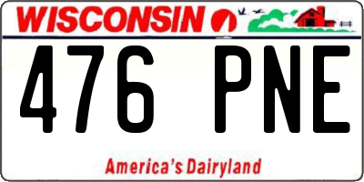 WI license plate 476PNE
