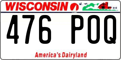 WI license plate 476POQ