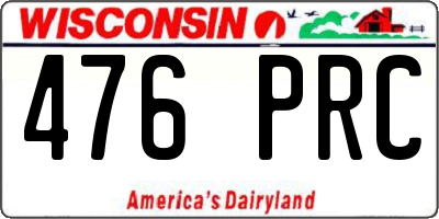 WI license plate 476PRC