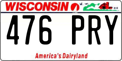 WI license plate 476PRY