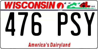 WI license plate 476PSY