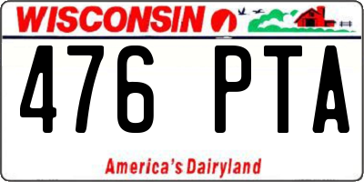WI license plate 476PTA