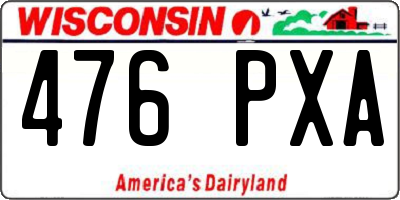 WI license plate 476PXA