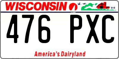 WI license plate 476PXC