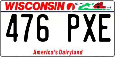 WI license plate 476PXE