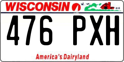 WI license plate 476PXH