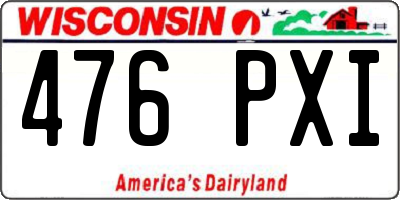 WI license plate 476PXI