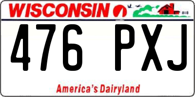WI license plate 476PXJ