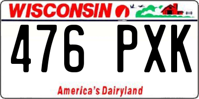 WI license plate 476PXK