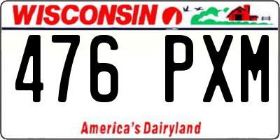 WI license plate 476PXM