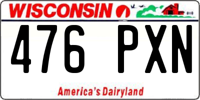 WI license plate 476PXN