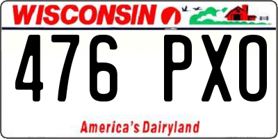 WI license plate 476PXO