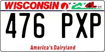WI license plate 476PXP