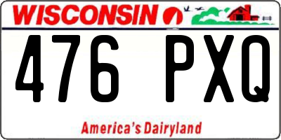 WI license plate 476PXQ