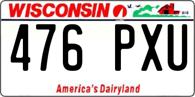 WI license plate 476PXU