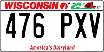 WI license plate 476PXV