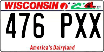 WI license plate 476PXX