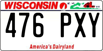 WI license plate 476PXY