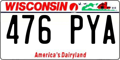 WI license plate 476PYA