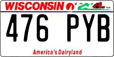 WI license plate 476PYB