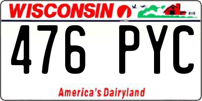 WI license plate 476PYC