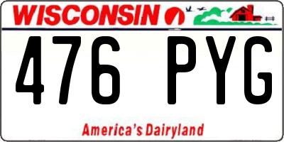 WI license plate 476PYG