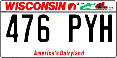 WI license plate 476PYH