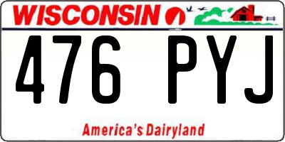 WI license plate 476PYJ