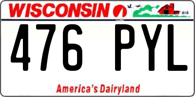 WI license plate 476PYL