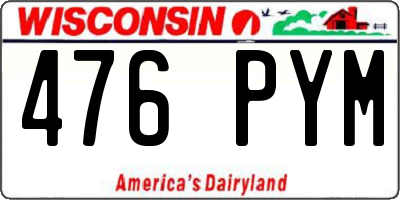 WI license plate 476PYM