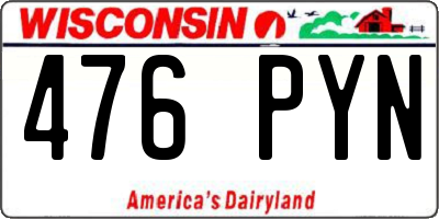 WI license plate 476PYN